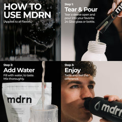 MDRN Hydration post-workout scene suggests quick rehydration and recovery support.