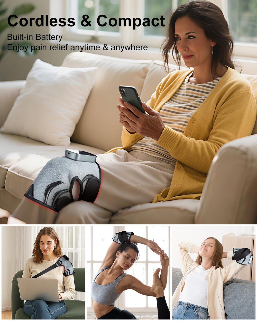 MDSTREE 3D knee massager close-up highlighting ergonomic design