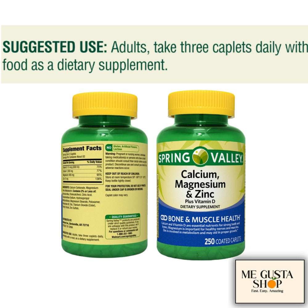 Label detail shows vitamin D3 and zinc in a mineral blend