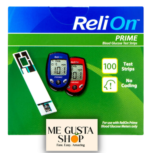 ReliOn Prime blood glucose test strips offer a dependable 100-count supply for at-home testing.