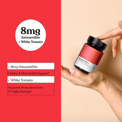 Me Today astaxanthin-softgel capsule highlighting skin elasticity and moisture retention.