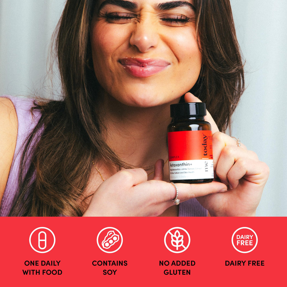 Me Today easy-swallow softgel packaging showing simple daily supplementation.