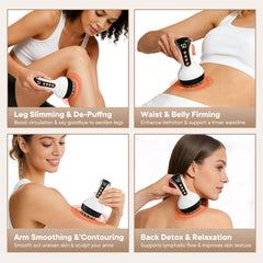 MechMaj cellulite therapy tool with heat and red light for smoother skin.