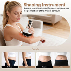 MechMaj lymphatic drainage massager on abdomen for core comfort.