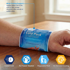 Sealed 6x9 inch cold pack ready for instant use without freezing.