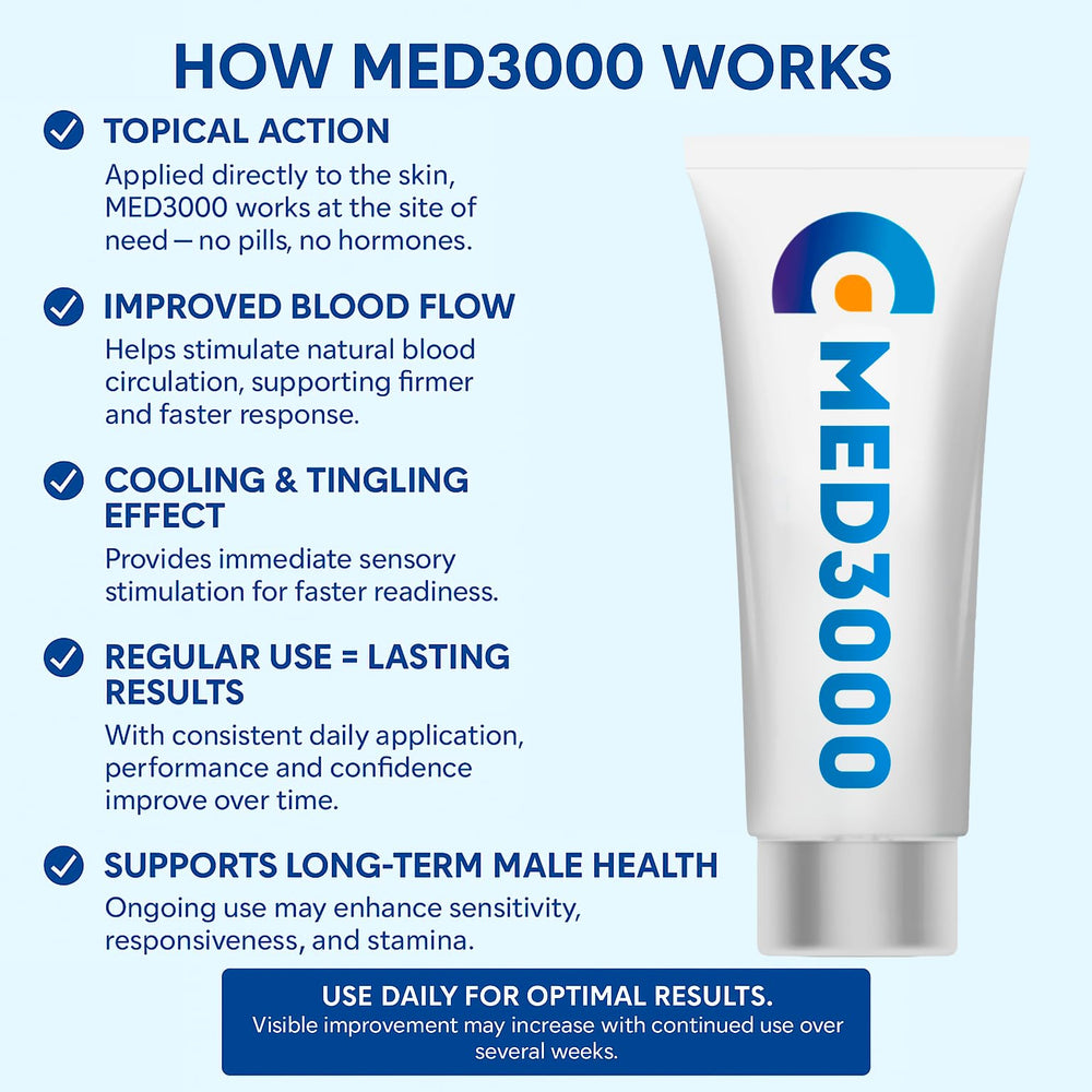 Med3000 cream closeup texture highlighting rich consistency for easy spread.