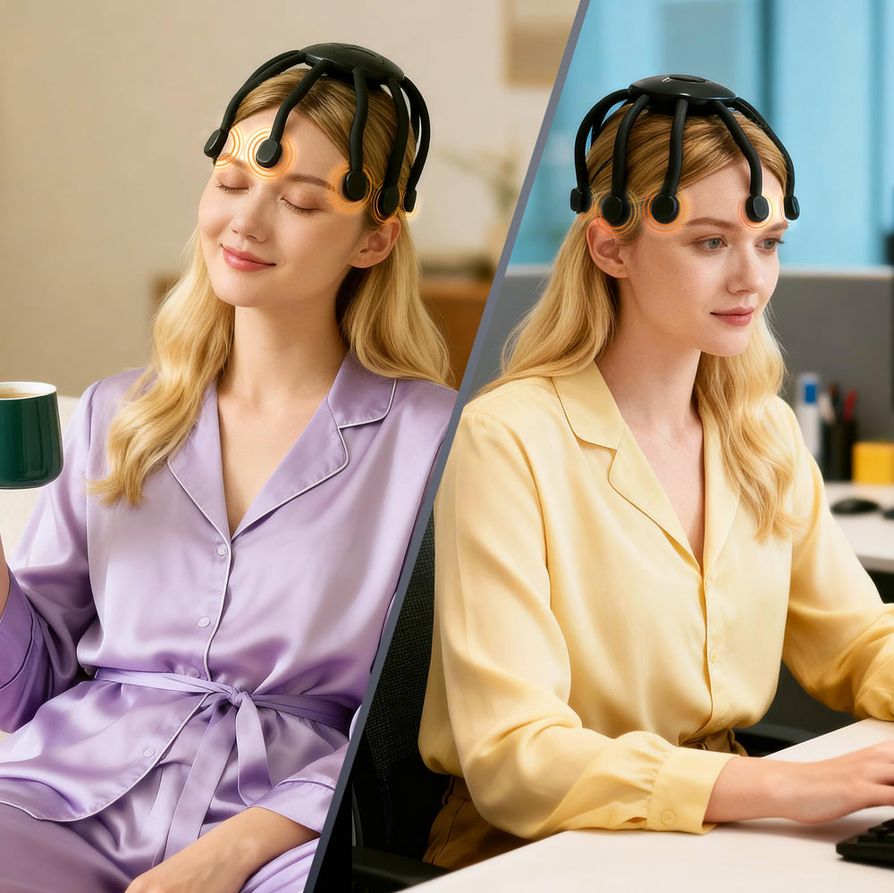 MEDAMOC octopus-design scalp massager offering ergonomic grip for easy use.