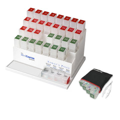 MedCenter travel pill organizer with zippered pouch for secure transport and daily use