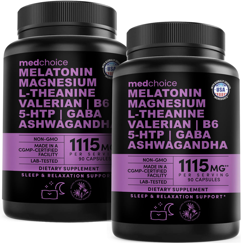 MedChoice 12in1 melatonin sleep capsules bottle promotes restful nights