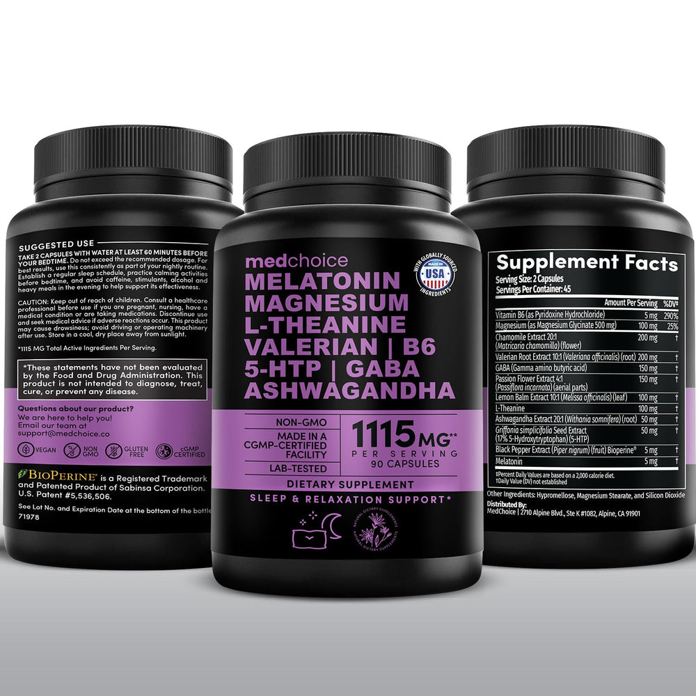 MedChoice sleep capsules product image highlights brand and quality ingredients