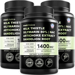 MEDCHOICE milk thistle bottle front view for liver support