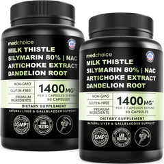 MEDCHOICE Milk Thistle with NAC bottle showing capsules for daily liver support