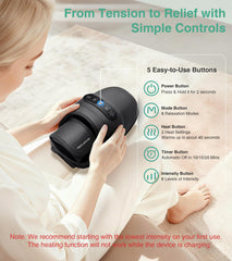 Medcursor Hand Massager control panel shows mode and intensity options for customization.
