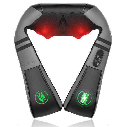 Medcursor neck massager with heat in hero view offering cordless relaxation
