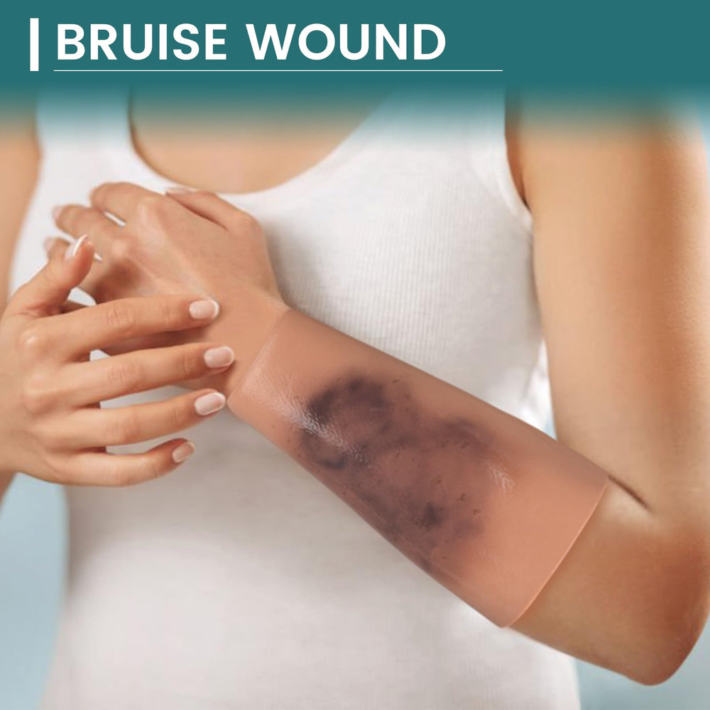 MedEduQuest training sleeve enhances realism in wound care education.