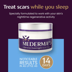 Mederma PM Intensive before-and-after scar visualization for color and size.