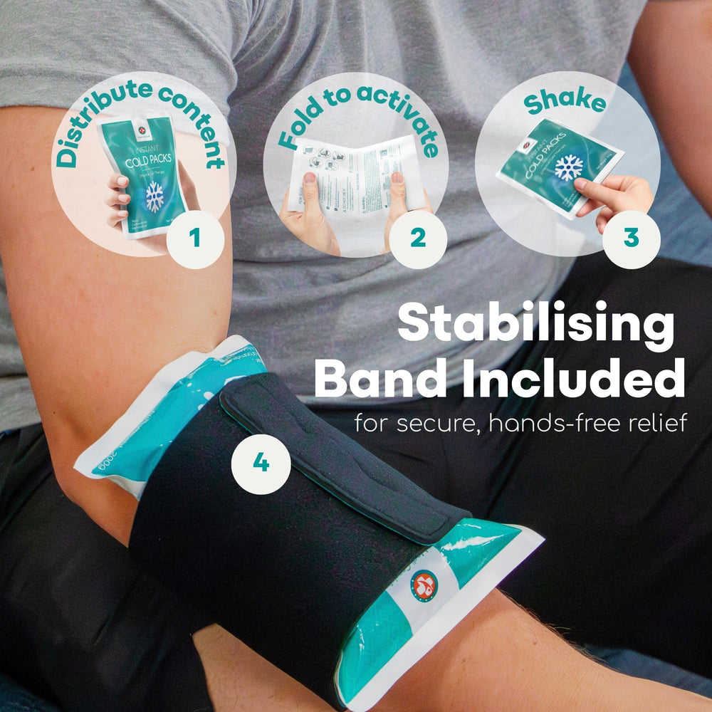 Medi Grade cold pack wrapped with stabilisation band