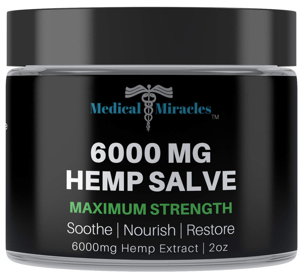 Medical Miracles healing salve 6000mg bottle for targeted joint and muscle relief.