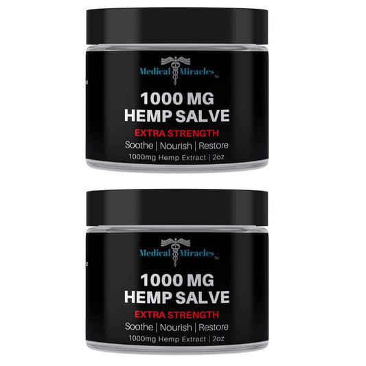 Medical Miracles Hemp Salve bottle 1000 mg for easy daily topical care.