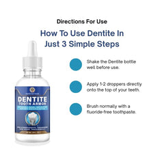 Dentite enamel protection visual showing stronger bite after use.