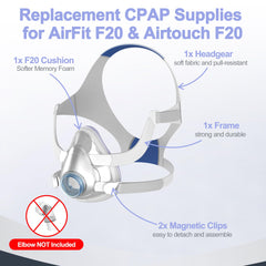 MEDICOLOR AirFit F20 replacement cushion side angle highlights flexible frame and even contact.