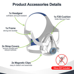 MEDICOLOR head strap close-up highlights soft, comfortable fit for overnight CPAP sessions.