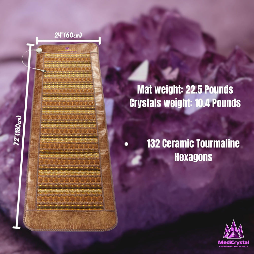 Medicrystal amethyst crystal closeup highlighting calming warmth.