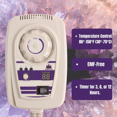 MediCrystal amethyst mat negative ions feature for a calm room atmosphere.