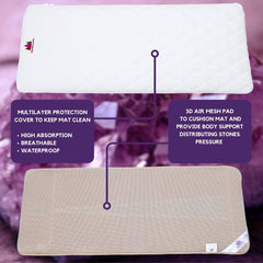 MediCrystal amethyst mat rolled for storage demonstrates easy portability.
