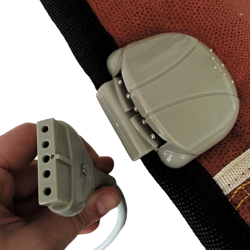 MediCrystal belt heating area close-up shows even heat distribution.