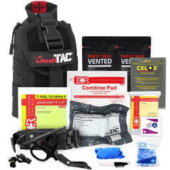 MediTac premium IFAK kit in MOLLE pouch—compact, ready for emergency bleeding control.