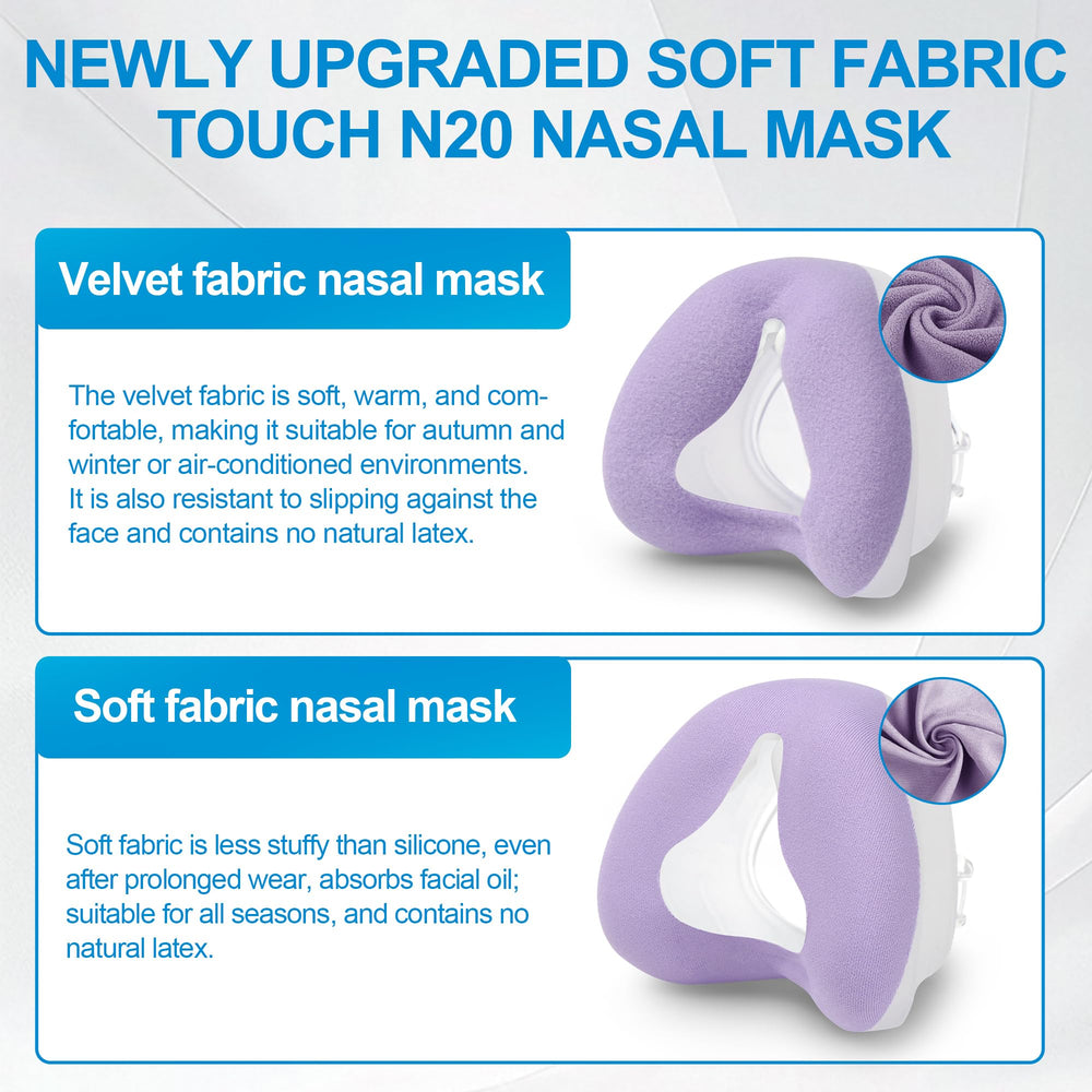 Medihealer N20 headgear with soft-contact fabric for comfort.