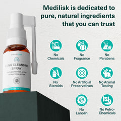 MediLisk Lung Cleansing Spray 3-pack bottles for on-the-go relief with a compact 1 oz size.