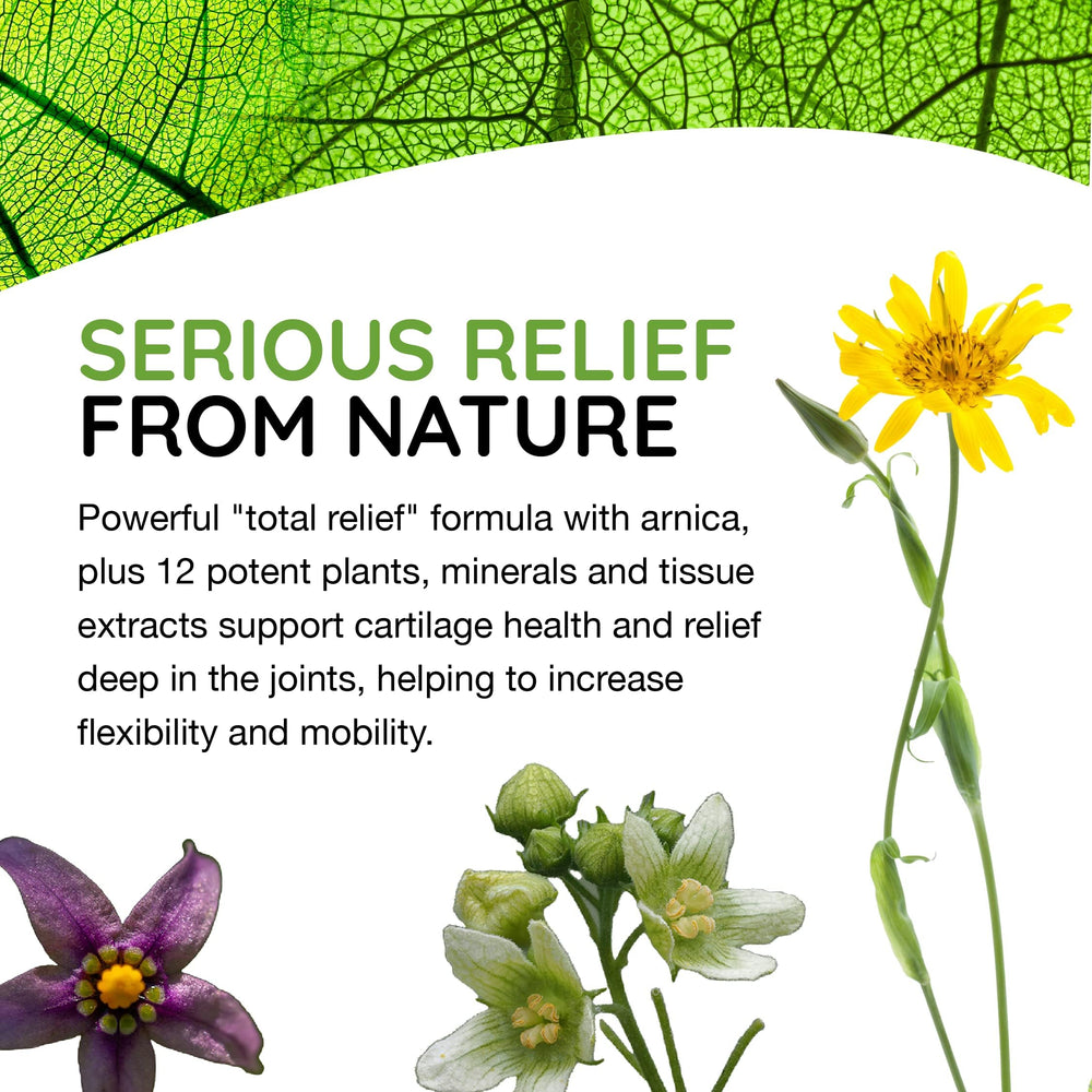MediNatura T-Relief label closeup emphasizes non-narcotic relief option.