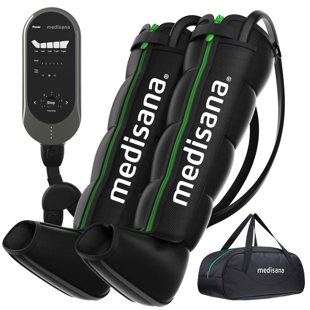 Medisana leg compression massager full leg application for improved circulation and recovery.