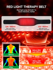 Medisana belt panel coverage showing wide treatment area for back care.