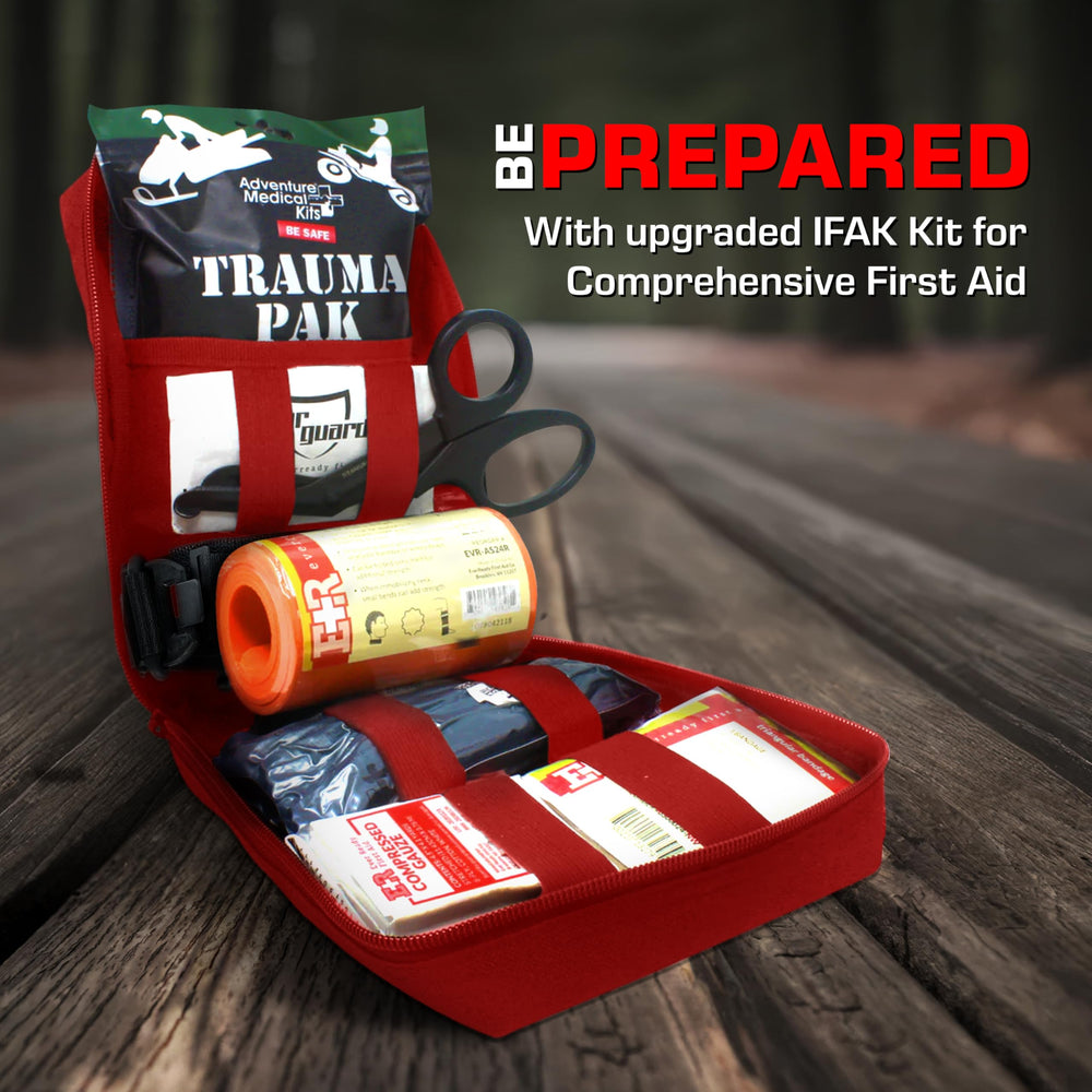 MediTac trauma pak with QuickClot for rapid access to bleeding control tools.