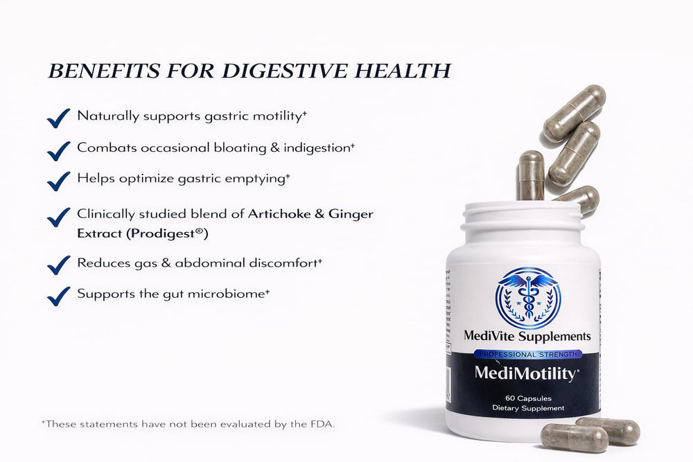 Label close-up shows ProDigest blend with artichoke and ginger for digestive flow.