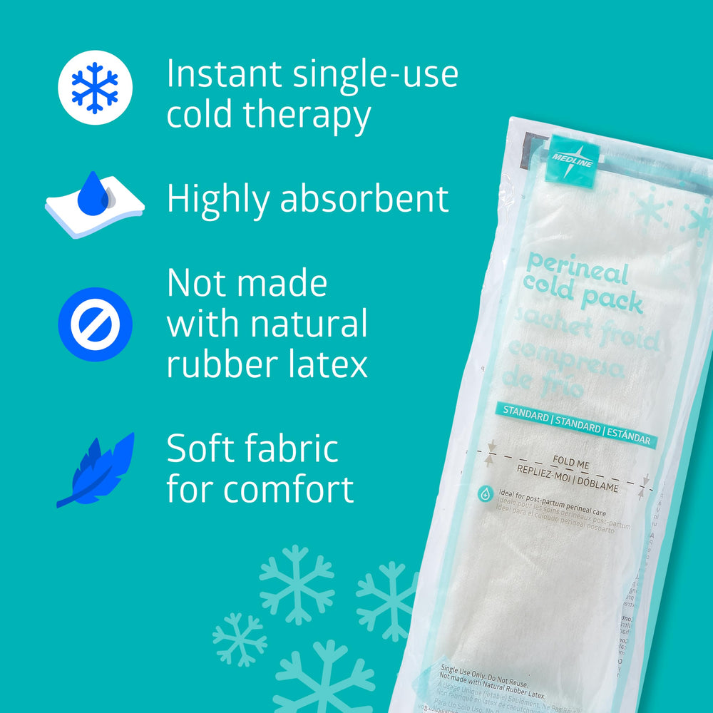 Medline perineal cold packs are highly absorbent to reduce leakage.