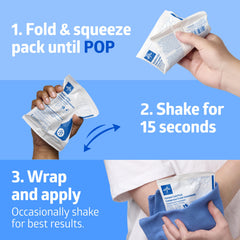 Medline cold pack applied to knee for targeted relief.