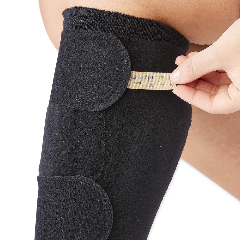 Medline Comprecares black tall 2XL stockings provide discreet compression under clothing.