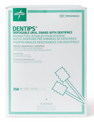 Medline Dentips bulk pack of 250 swabsticks for offices or households.