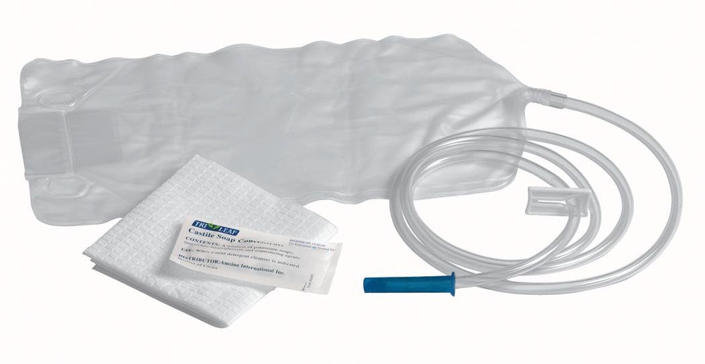 Medline enema bag 1500ml with spill-proof valve for safe, controlled use