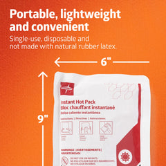 Medline Instant Hot Pack 6x9 packaging highlights hygienic, disposable format