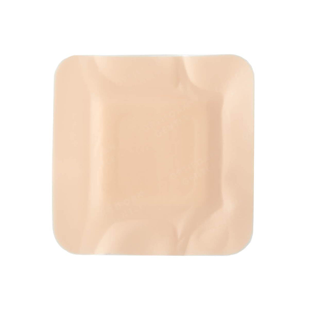 3 x 3 size of Medline Optifoam Gentle Border Dressing suitable for small wounds.