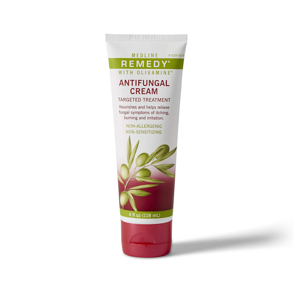 Medline Remedy Olivamine antifungal cream application demonstrates use on skin