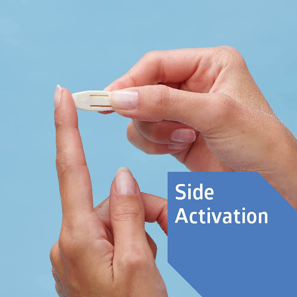 Medline Safety Lancets in sterile single-use packaging with a covered tip to minimize cross-contamination