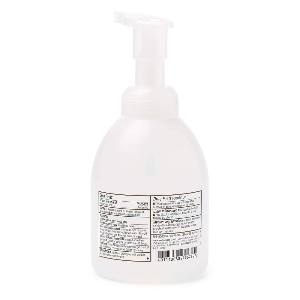 Medline Spectrum foam hand sanitizer bulk pack of 12 bottles, ideal for high-traffic areas.