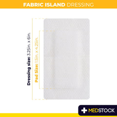 MEDSTOCK Fabric Island Dressing permeable fabric detail supports breathable wound environments