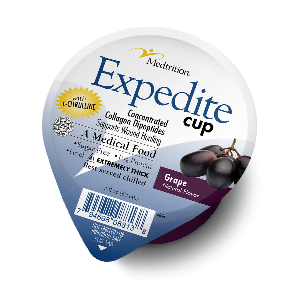 Medtrition Expedite Gelatein Cup supports wound healing at the site.